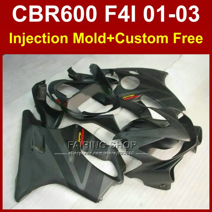 Матовый черный обтекатель для кузова HONDA CBR600 F4I 01 02 03 Обтекатели CBR 600F4i 2001 2002 2003