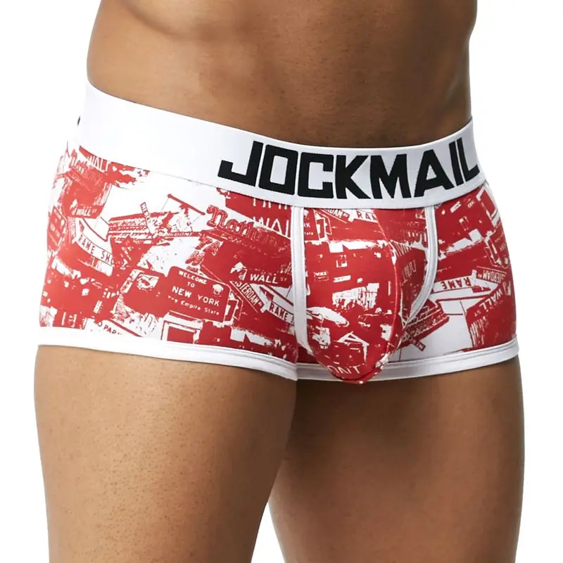JOCKMAIL, сексуальное мужское нижнее белье, дышащие боксеры, шорты, набивные трусы, хлопковые мужские трусы, u-образная выпуклая сумка, Cueca, Гей Нижнее белье - Цвет: 08
