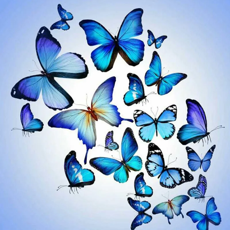 5D Diy Diamond Painting Cartoon Animal Butterfly Cross Stitch Square Mosaic Craft Embroidery Paintings On - 5D Мозаика из алмазной живописи Diy с изображением мультяшных животных бабочек крестиком на квадратной основе.