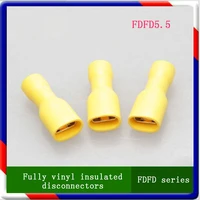 fdfd5 5 series 100pcsbag fully vinyl insulated female disconnector cable connector wire terminals full insulating terminals