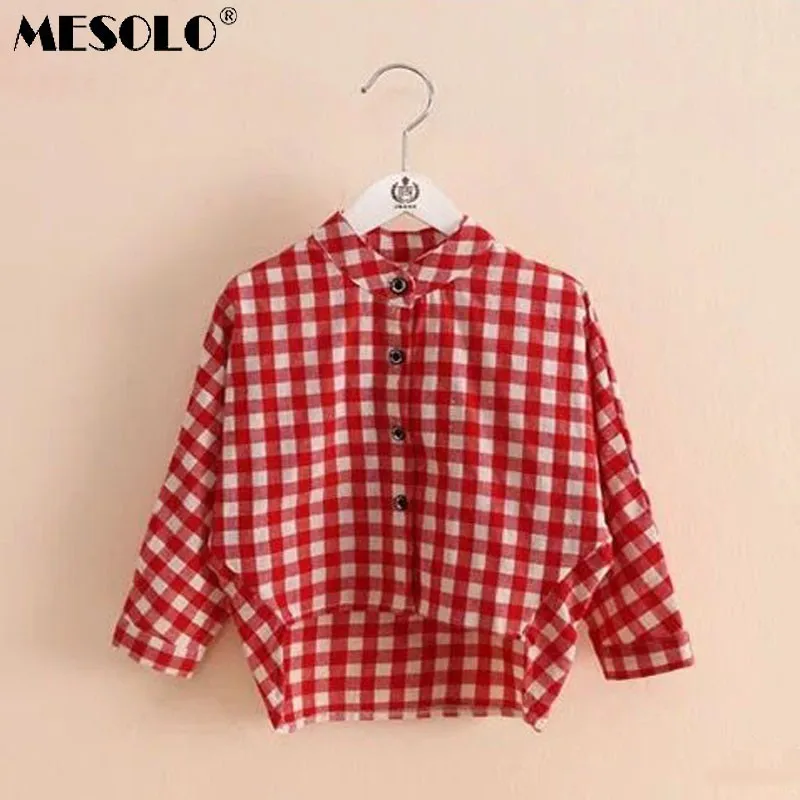 

Рубашка MESOLO, весна-осень 2019, детская Модная хлопковая рубашка в клетку с длинными рукавами для маленьких девочек