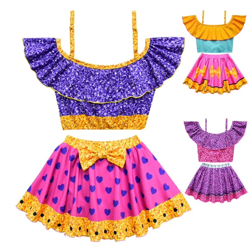 Новый летний купальный костюм Lol платье для девочек бикини повседневный пляжный
