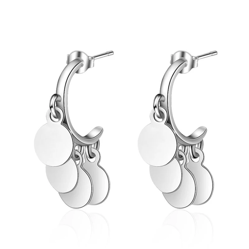 

KOFSAC Trendy Silver 925 Earrings For Women Holiday Jewelry Personality Female Mini Round Earring Lady Anniversary Accessories
