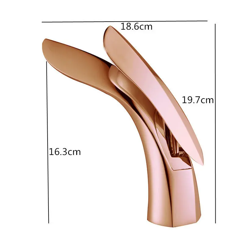 

Bathroom Basin Faucet Total Brass Lavatory Sink Mixer Tap Hot & Cold Toilet Basin Faucet Bathroom Crane Leaf-Shape Tap Torneira