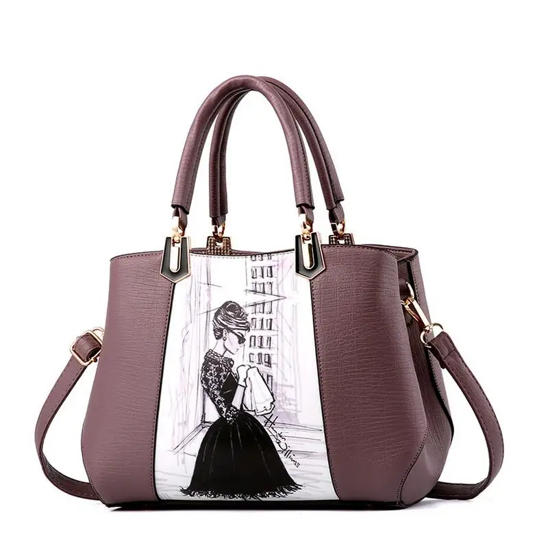 MIWIND 2017 новая мода современный ветер сумка женская Сумка серый платье печати