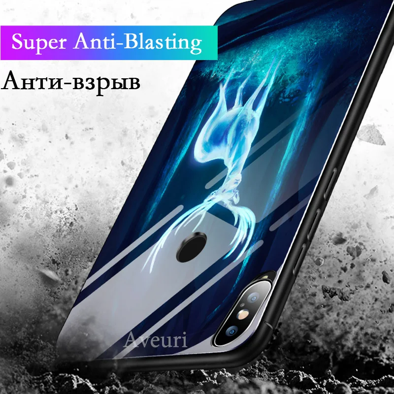 Роскошный светящийся стеклянный чехол для телефона Huawei Nova 3 3i Y9 P Smart Plus