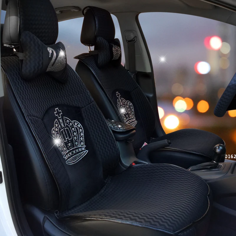 Хрустальная корона автомобильные чехлы для сидений модная алмазная