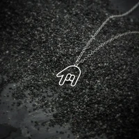 30 hollow tiny rock roll hand gestures victory necklace asl i love you sign language necklace simple american rock on necklaces