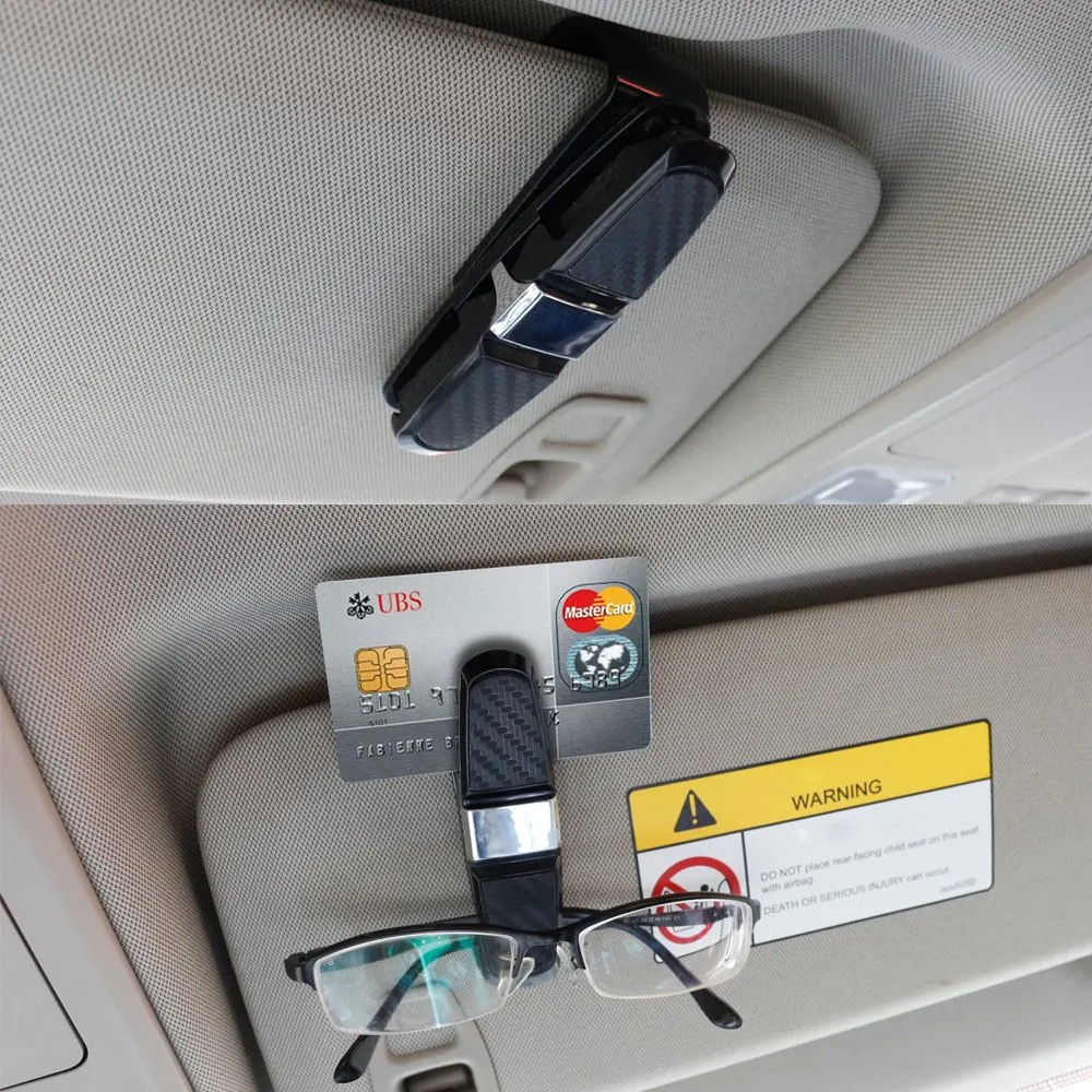 Автомобильный держатель для очков Чехол зажим карты ручка билета авто
