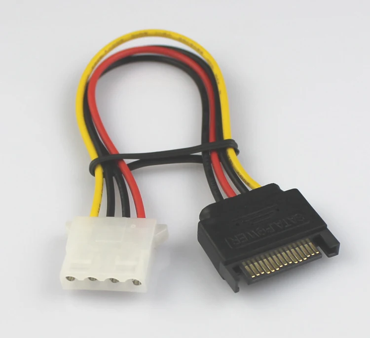 20 шт./лот высококачественный 18AWG 15 контактный SATA штекер на Molex IDE 4 Женский адаптер