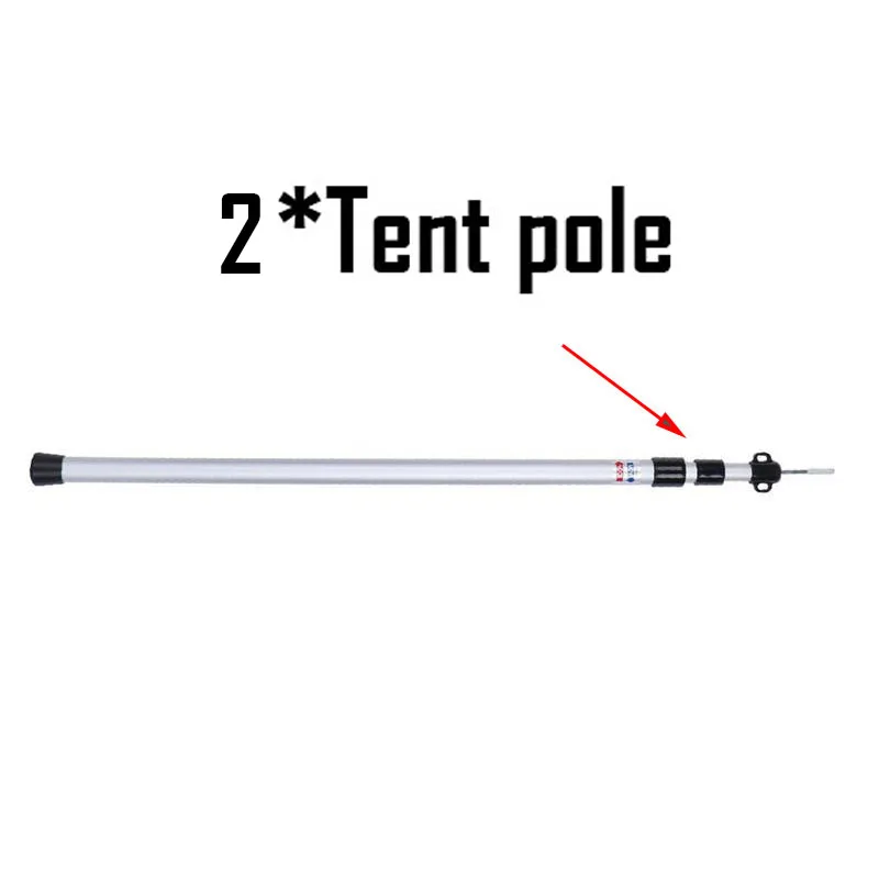 2 tent pole Алюминиевая стойка палатки телескопическая легкая высокопрочная Брезентовая палка колышки для палатки Аксессуары для кемпинга ветрозащитная веревка пряжка - Цвет: 2 tent pole