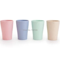 20 sets 4pcsset toothbrush cup bathroom tumblers sets wheat straw drinking cup plastic tea milk coffee cups