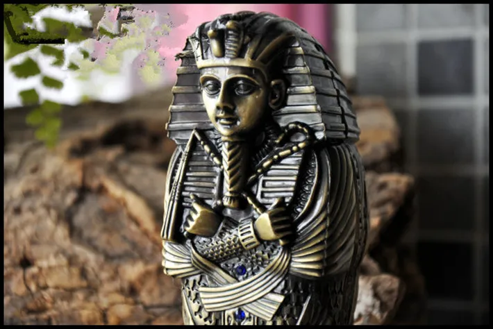 Металлическая ручка коробки египетский фараон фигурка подарок контейнер для