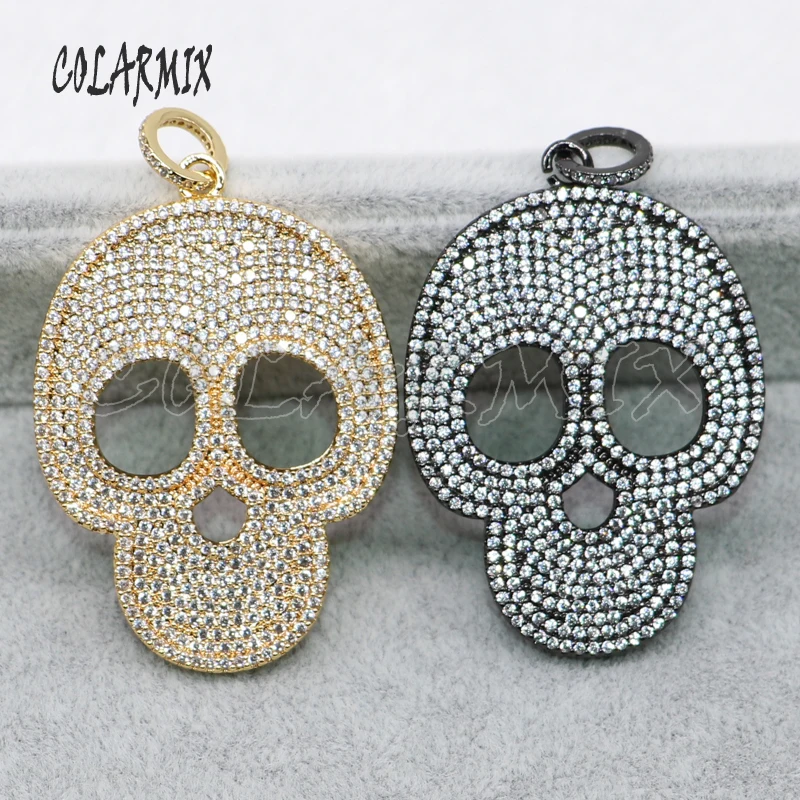 5 pieces skull pendants mix colors Shantou pendant beads tiny crystal stone jewelry wholesale finding 5029 | Украшения и