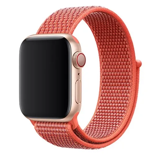 NEW Nectarine Ремешок для Apple Watch, ремешок для Apple Watch 5, 4, 44, мм, 42 мм, iwatch band 3, 2, 5, 42 мм, 38 мм, Спортивная петля, correa, нейлоновый ремешок для часов - Цвет ремешка: NEW Nectarine