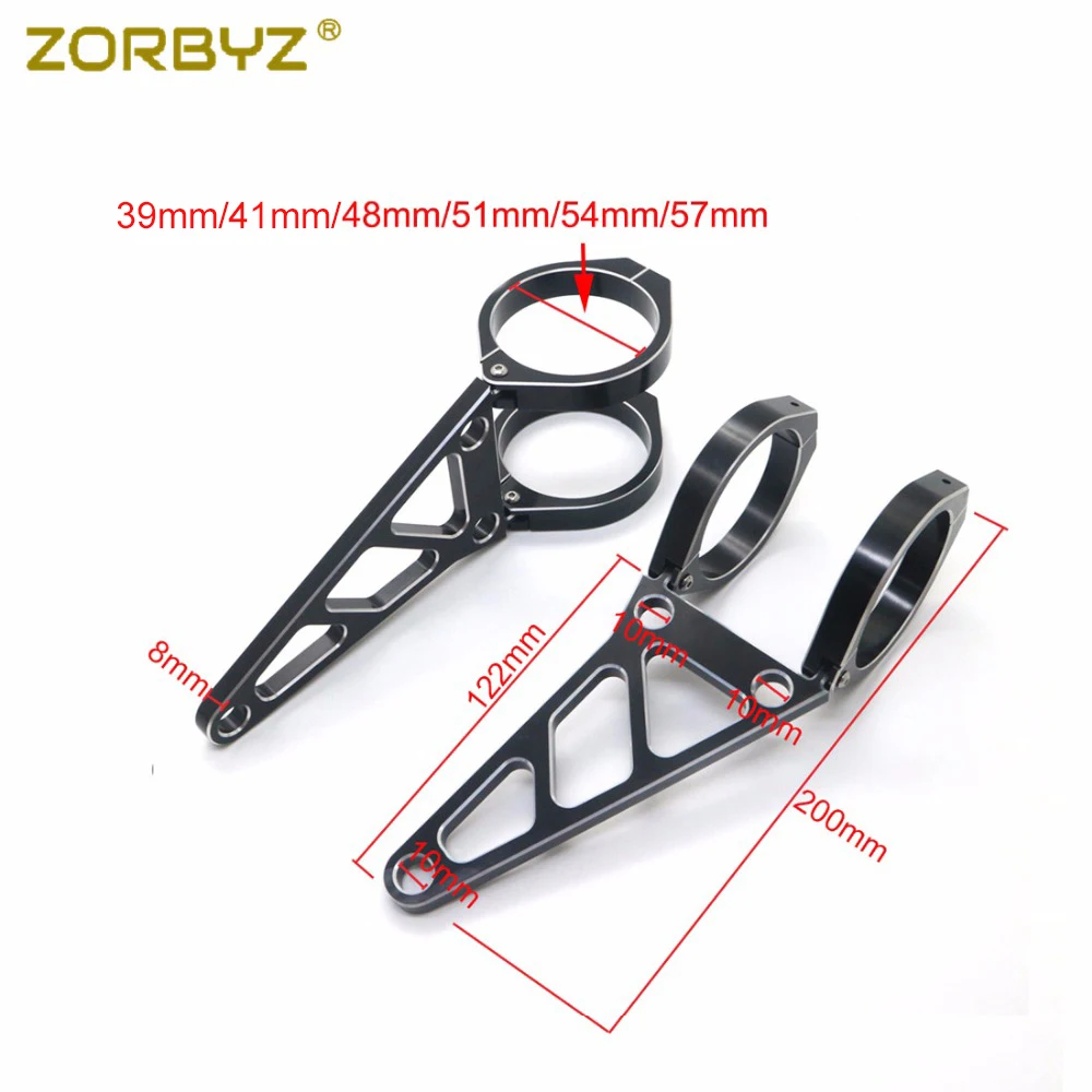 ZORBYZ 39 мм/41 мм/48 мм/51 мм/54 мм/57 мм черный Монтажный кронштейн фар мотоцикла с ЧПУ
