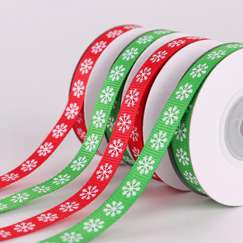 

9meters/rolls 1cm Printed Grosgrain Ribbons For Xmas Hair Bow Wrapping DIY Trim Ribbon Sewing Craft Decoration Materials LX780