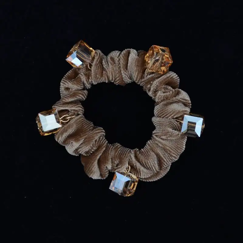 1 шт. Женская Вельветовая резинка для волос с кристаллами|jewelry cooper|jewelry codejewelry flash |