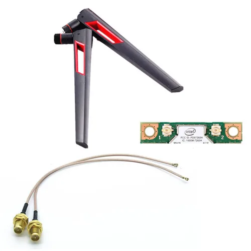 2 шт. AC88U 8Dbi 2,4G/Wi-Fi 5 ГГц, круговая диаграмма, антенна IPEX MHF4 антенны комплект сигнала Wi Fi пульт дистанционного управления для Intel 7260 7265 8260 8265 9260 9265 Wi-Fi кард