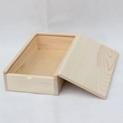 

Rectangle storage wood box 21cm with cover and lid light yellow pure wood color free shipping