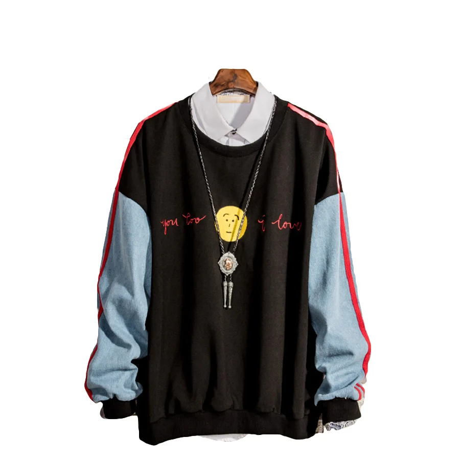 Толстовка с капюшоном большого размера мужская толстовка круглым вырезом реглан