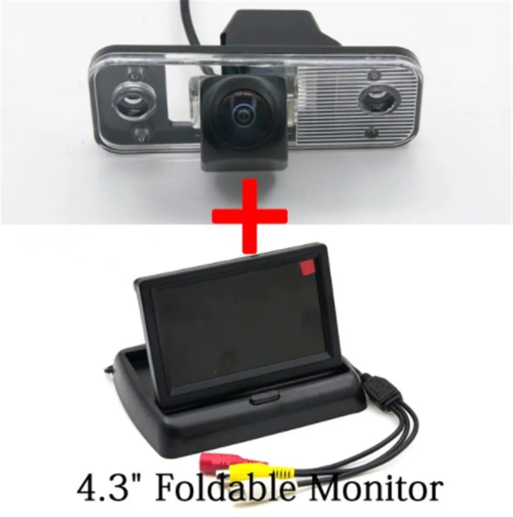 Camera with Monitor 175 градусов 1080P рыбий глаз камера заднего вида Парковка камера заднего вида для объектив ночного видения SantaFe Santa Fe IX45 2009 2010 2011 2012 - Название цвета: Camera with Monitor