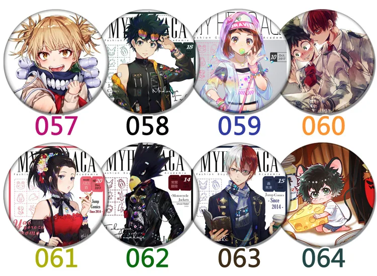 8 шт./компл. 58 мм аниме My Hero academic Boku no Bakugou Katsuki Izuku рюкзак с нашивками на