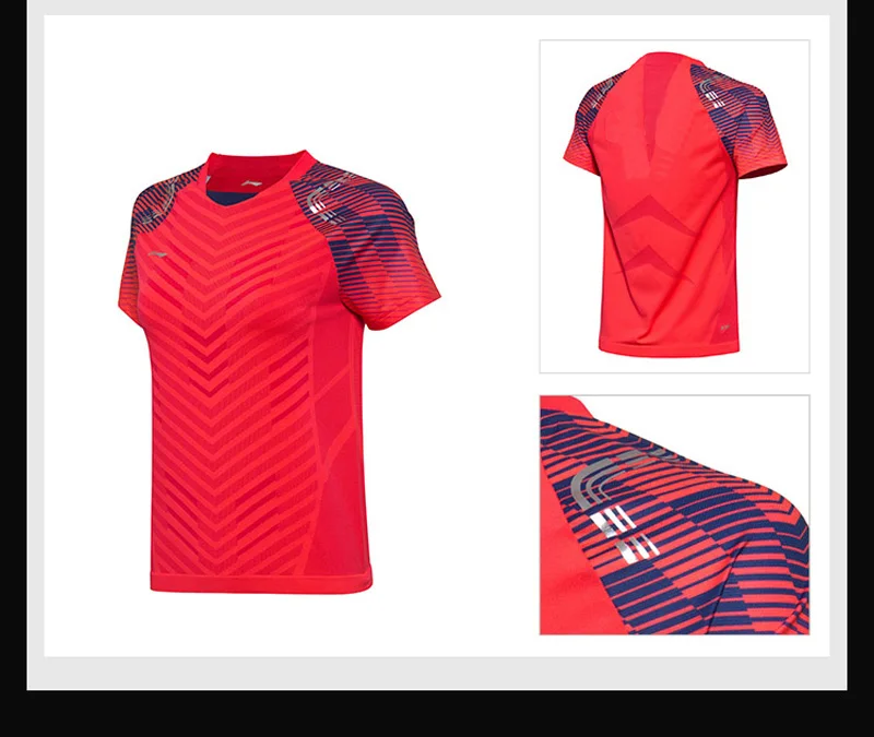 Li-Ning, женская футболка для бадминтона, сборная команда, соревнования, футболка, сухая, бесшовная подкладка, дышащие спортивные топы, AAYN002 WTS1370