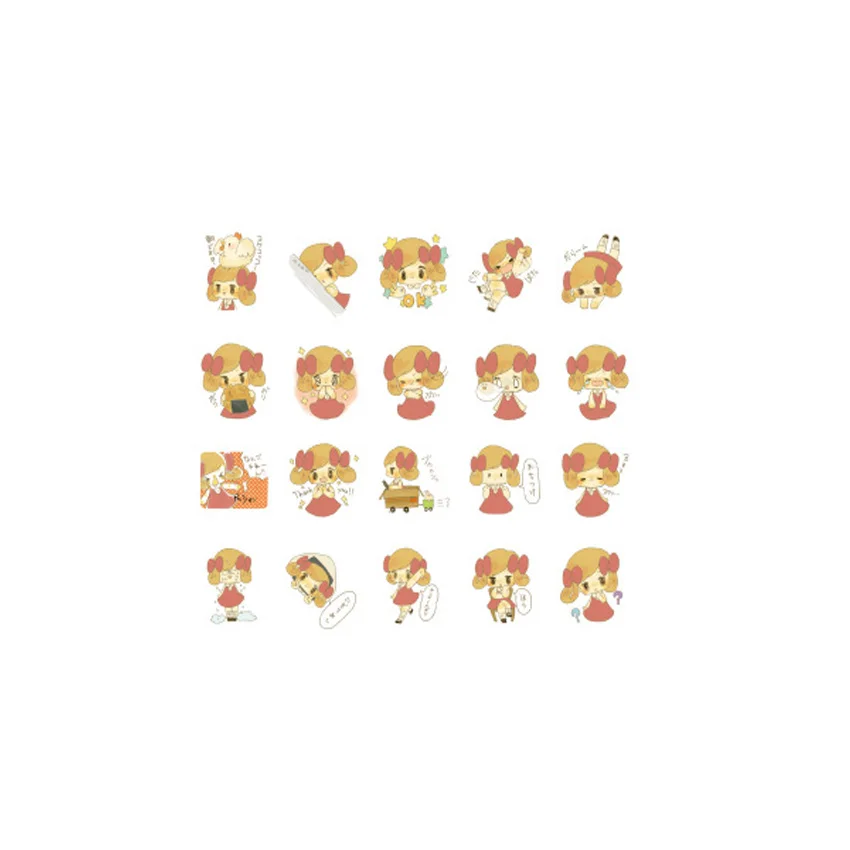 Lucky 15packs/lot Kawaii Cartoon Girl Stickers Diary Note Lovely DIY Decorative Stickers Scrapbooking DIY Gift Product Sealing Label - Цвет: Lucky