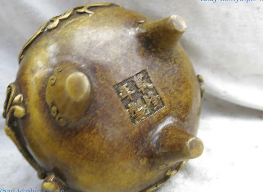 Штраф кадило Китай медь дракон тыквы курильница скульптура | Дом и сад