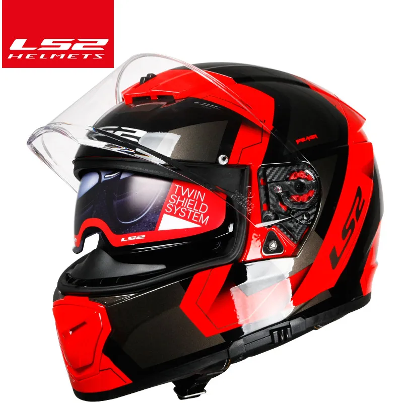 LS2 Breaker Chrome-plated helmet Ninja Full Face Motocycle helmet UV Resistant Fog-Free System helmet made of KPA - Цвет: 12