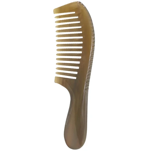 Width Tooth Comb Ширина зубная расческа-натуральный Рог яка расческа Антистатическая расческа для волос Расческа для завивки волос - Цвет: Width Tooth Comb