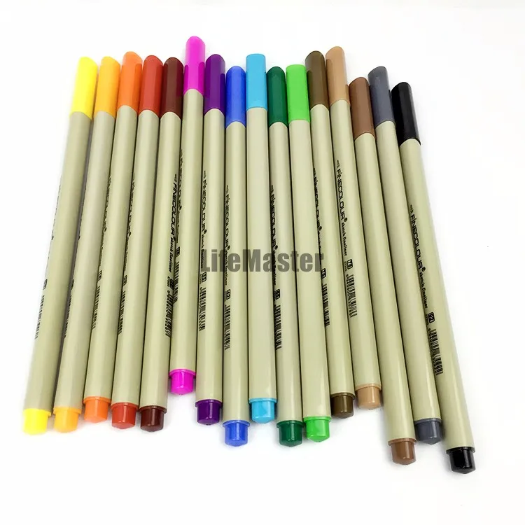 LifeMaster Finecolour Эскиз лайнер 0,3 мм 24 цвета набор бледный цвет/Обычный цвет ручка для рисования очень тонкий идеально подходит для дизайна Манга