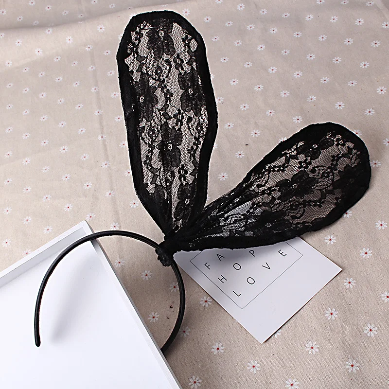 MISM Cute Flower Lace Bunny Hairband Women Korean Headband Sexy Ears Girls Female Party Prom Hairpins Hair Accessories | Аксессуары для