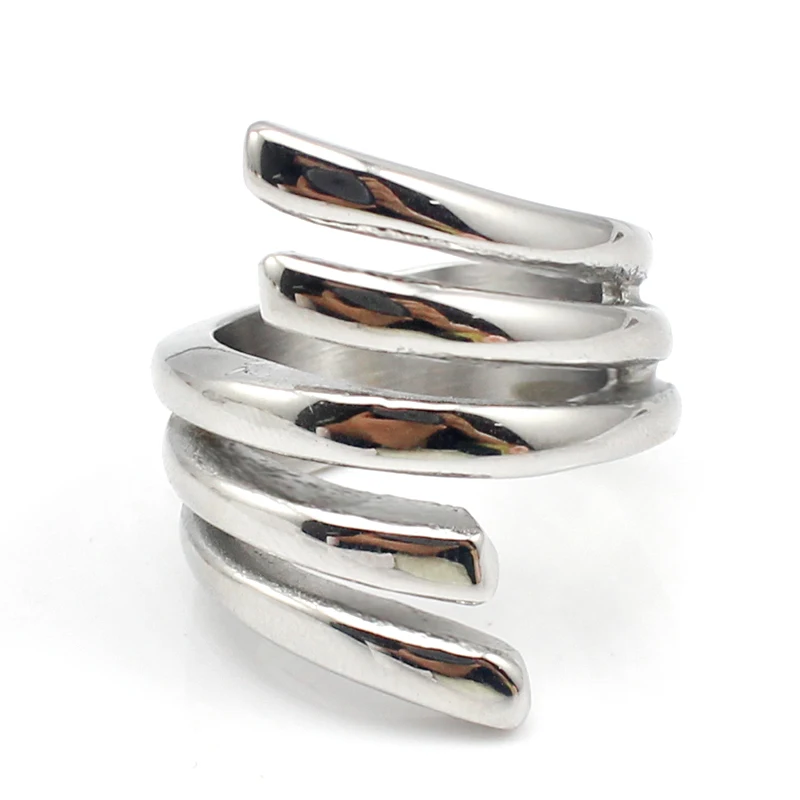 Fashion Punk Style 316L Stainless Steel Metal High Polish Summer Unique Women Angel Wing Ring Bird Feather Design Silver|feather ring|designer