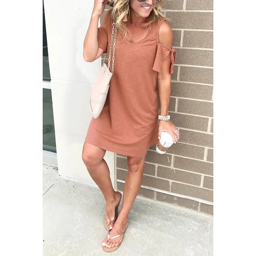 2019 женщины холодное плечо летнее платье больших размеров v образным вырезом с