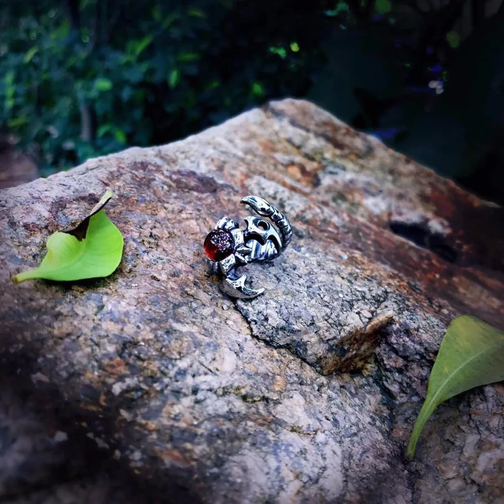 Кольцо из нержавеющей стали с фианитом|scorpion ring|personalized ringjewelry stainless |