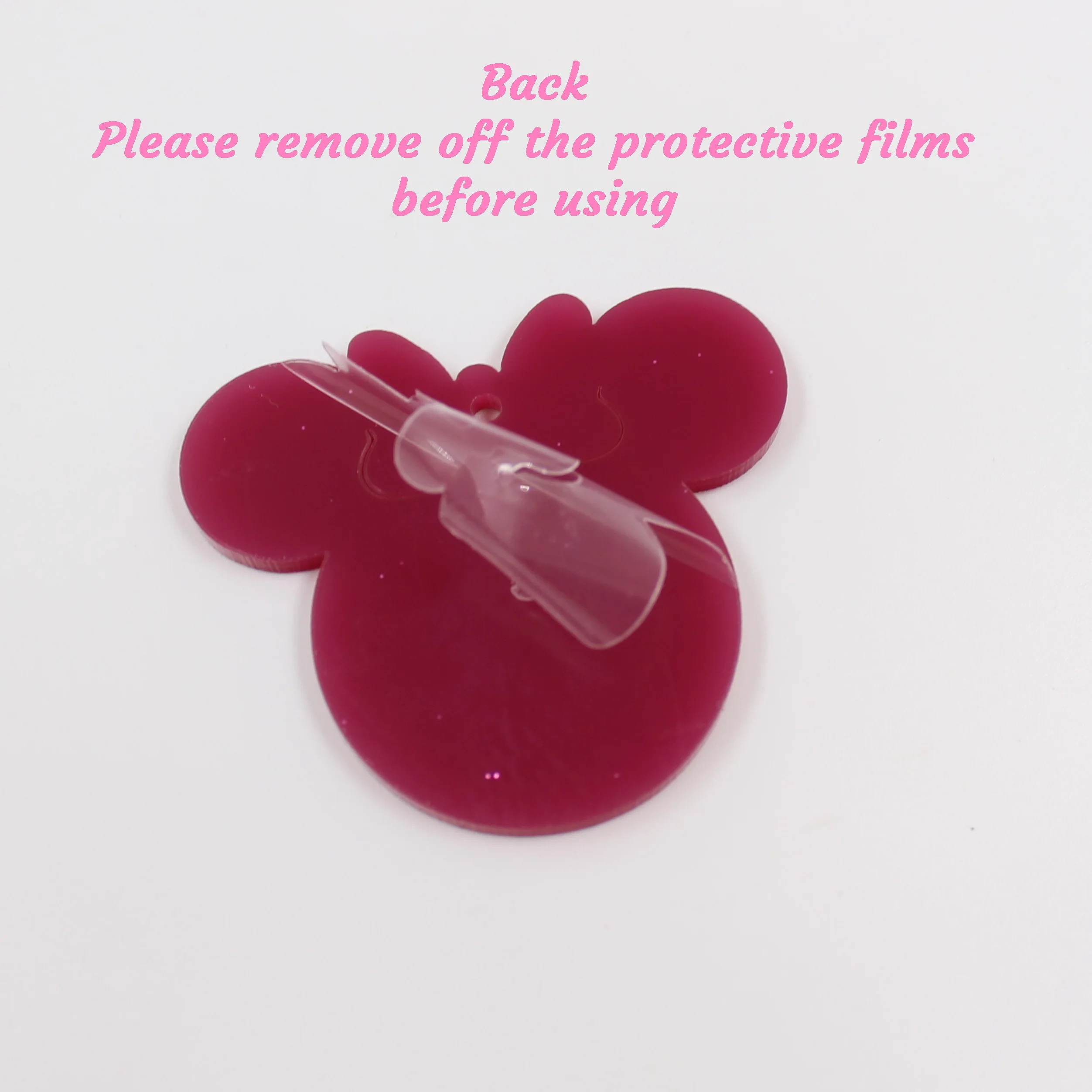 (5pcs)38mm /50mm Hot Pink Glitter Female Mouse Earrings Key Chains Party DIY Gifts Laser Cutout 1.5/2.0 inches -AC1572 | Украшения и