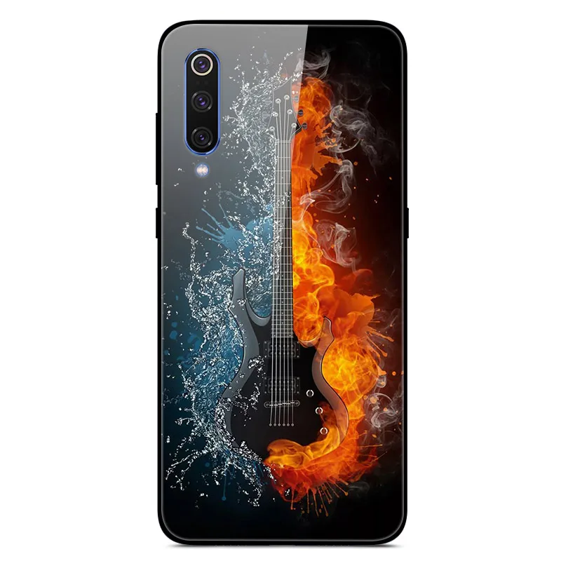 Чехол из закаленного стекла для Xiaomi Mi 9, чехол, стеклянная крышка для Xiaomi Mi 9 SE, чехол, силиконовый бампер, чехол для Xiaomi Mi CC9 Pro 9 Lite - Цвет: Небесно-голубой