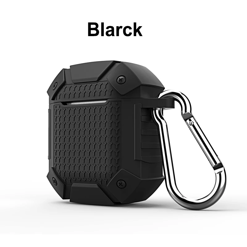 Black Роскошный противоударный защитный чехол для AirPods, чехол, беспроводная Bluetooth гарнитура, силиконовый чехол для наушников, чехол для Air Pods, зарядная коробка - Color: Black