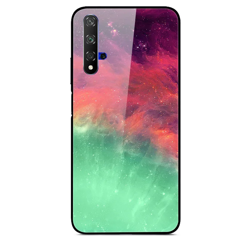 Розовый Чехол для huawei Honor 20, Жесткий Чехол из закаленного стекла с принтом, чехол для huawei Honor 20 Pro Lite Honor20 YAL-L21Cover Fundas - Цвет: Розовый