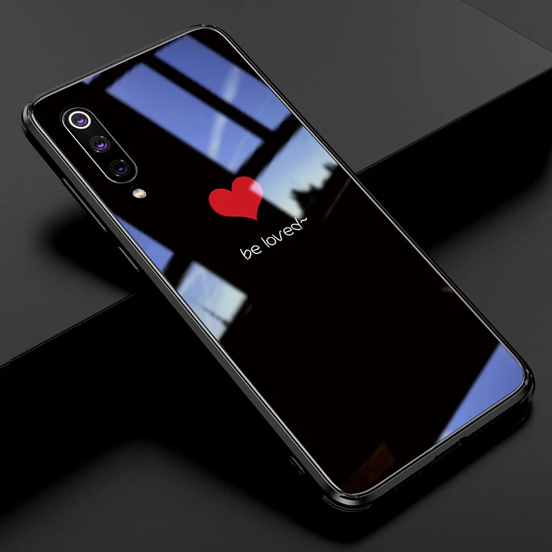 heiseaixin 6D стеклянный чехол с узором для xiaomi mi 9 mi 9 se, роскошные животные, закаленное стекло для любви, силиконовая рамка, Жесткий Чехол для xiaomi mi 9 mi 9 - Цвет: heiseaixin