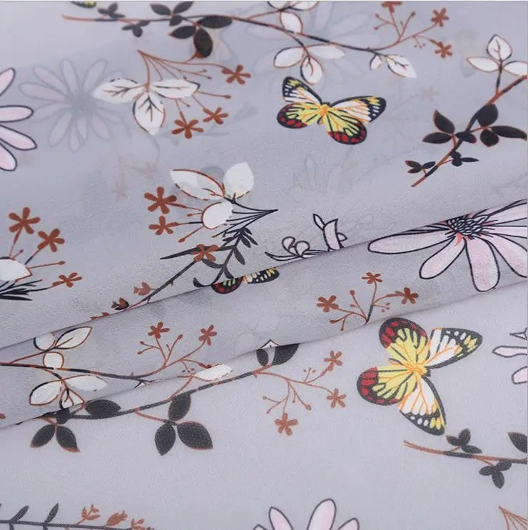 Импортная шифоновая жаккардовая атласная шелковая ткань для модных женщин