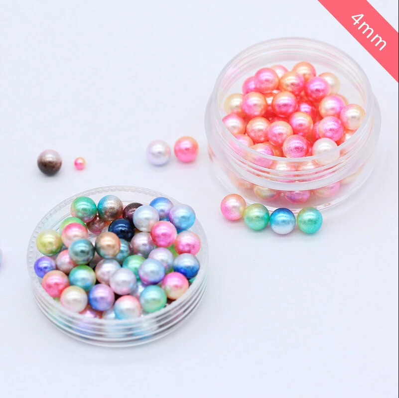 Бесплатная доставка 4 мм 500pcs 12 видов цветов Непористая из пластика ABS имитация