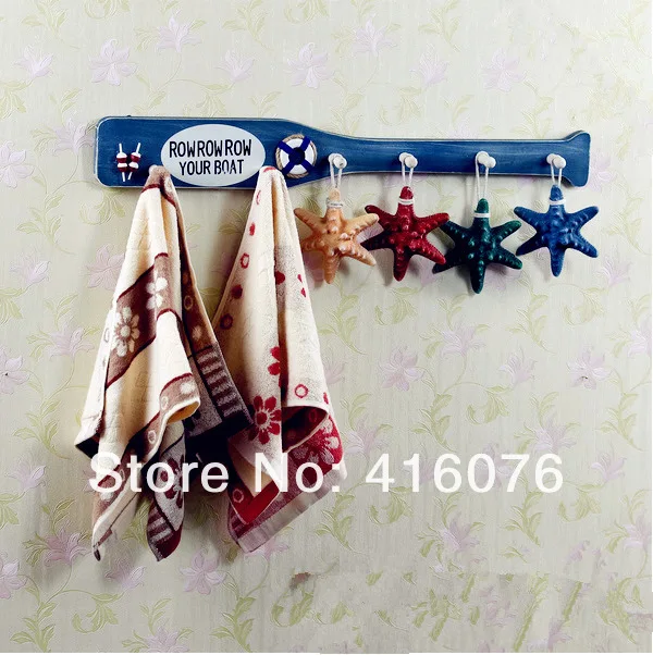 Средиземноморский стиль весло дизайн деревянные стены вешалка ткань вешалки