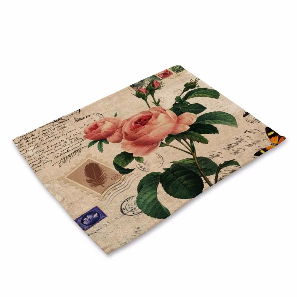 Креативный Ретро коврик для стола с животными скатерть узором розы свадьбы