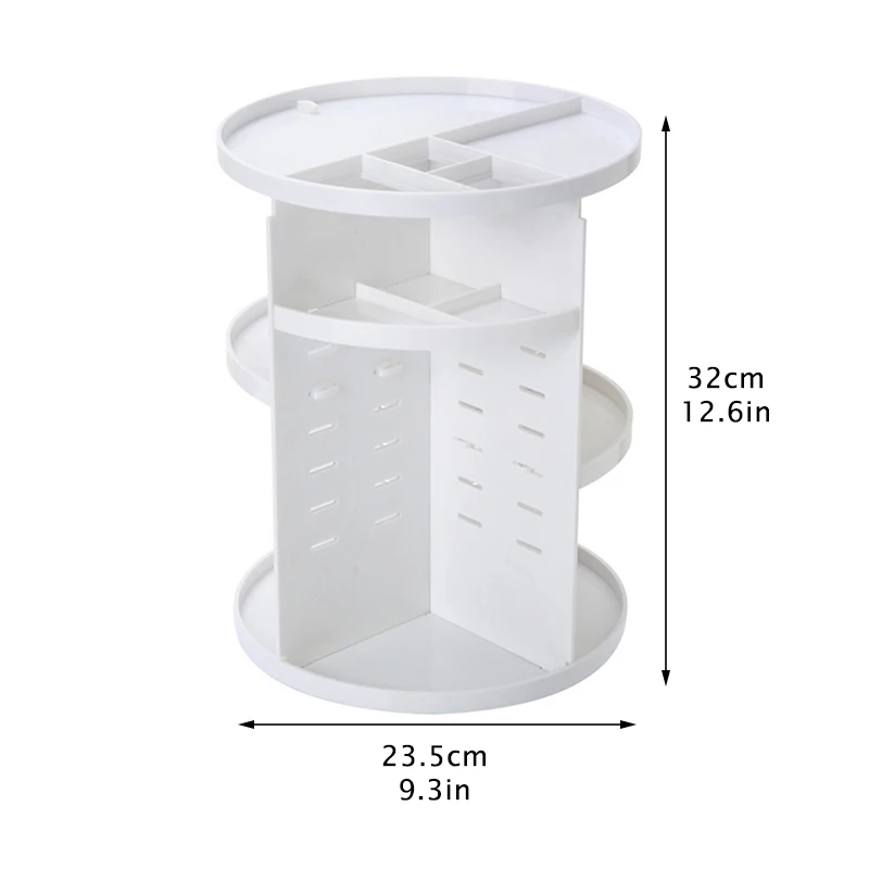 Plastic Cosmetic Organizer For 360 Rotating Desktop Makeup Storage Racks DIY Adjustable Multi-Function Dressing Holder | Дом и сад