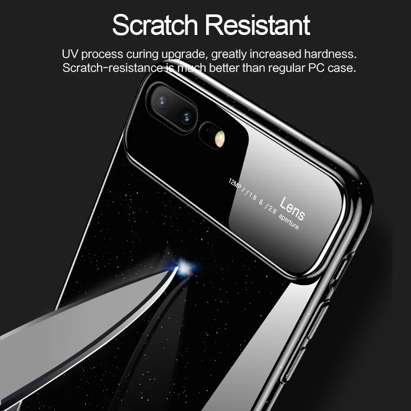Чехол USAMS Starlight для iPhone 7/8/7 p/8 p Meo серии PC + стеклянный зеркальный чехол телефона