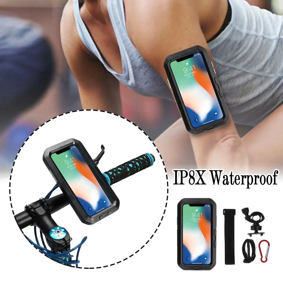 IPX8 водонепроницаемый защитный чехол для iPhone X MTB велосипед мотоцикл ручка держатель сотовый телефон сумка чехол для плавания