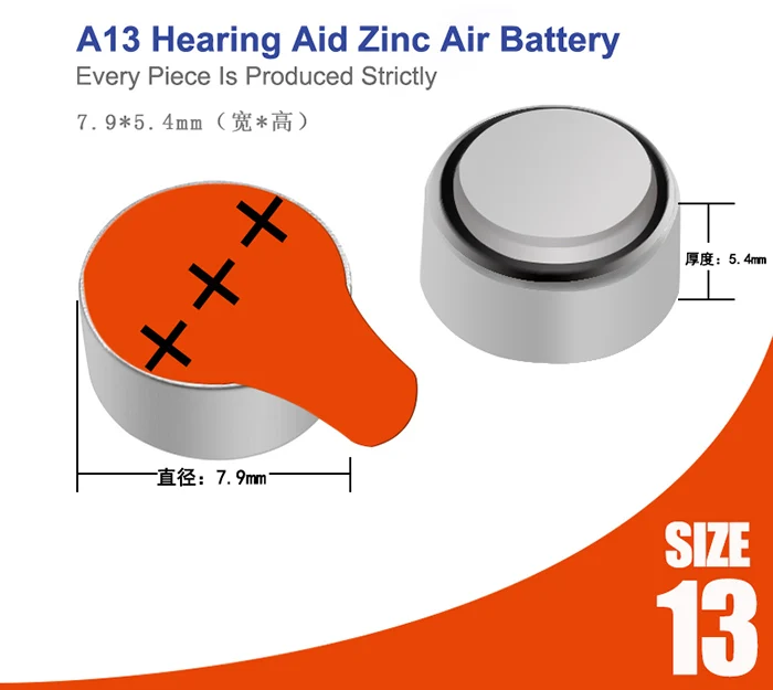 Новые батареи слухового аппарата Rayovac для 60 шт. 1 45 в A13 13A 13 P13 PR48|hearing aid batteries a13|battery